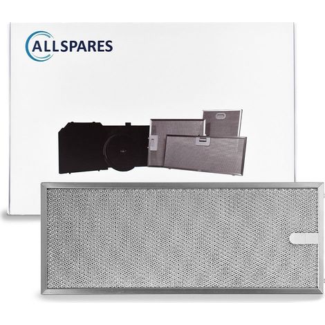 Filtro metálico AllSpares para campanas extractoras compatible con Novy 563-8035 (387x153x8mm)