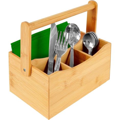 Soporte de madera para cubiertos, salsas y especias (1/5)
