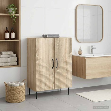 vidaXL Mobiletto da Bagno HAARLEM Rovere Sonoma 59,5 x 31 x 80 cm