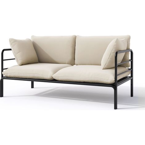 Selsey Worcully - Garten-Sofa 2-Sitzer, wasserabweisend, anthrazit/schwarzes Gestell (1/4)