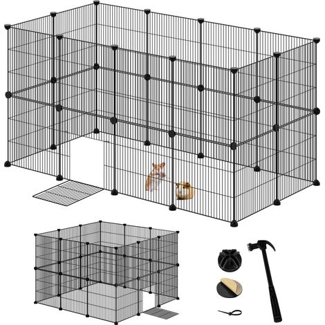Enclos lapin intérieur modulable, parc pour petits animaux, panneaux grillagés 35 x 35 cm (1/5)