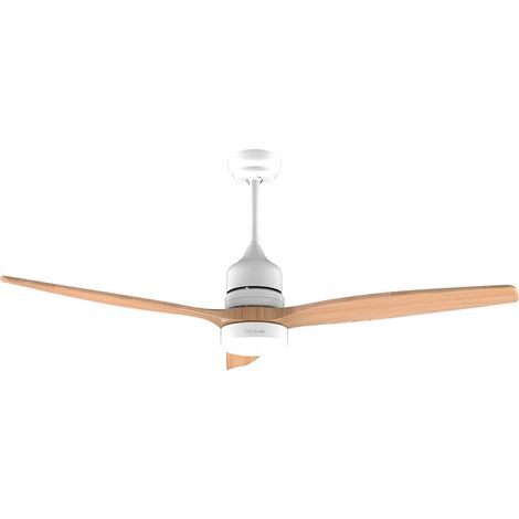 Cecotec Ventilador de Techo con Luz y Mando a Distancia de 52" EnergySilence Aero 5230 WhiteWood. Motor DC 40W, 3 Aspas (1/5)