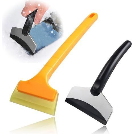 2PCS Grattoir à Glace pour Voiture, Gratte Glace Voiture Pelle à Neige sans Trace Portable,Dégivrer Les Pare Brise et Les Vitres Pelle à Neige, Multifonctionnel Raclette Givre Antigivre (1/5)
