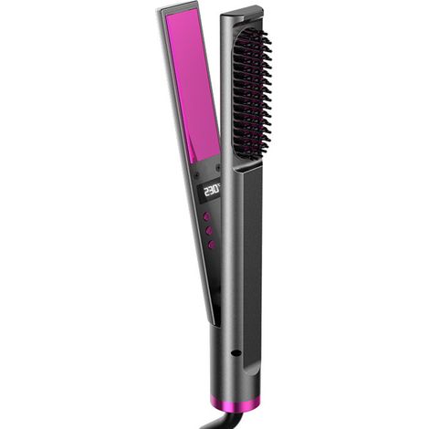 Lisseur À Ions Négatifs - 3 En 1 Boucleur Lisseur Démêleur - Pour Cheveux Humides Ou Secs - 230 °C Max - 30 S Chauffe Rapide - 1 Pièce (1/5)
