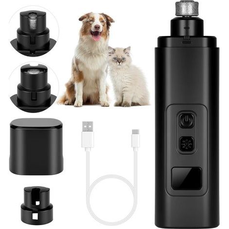 Lime à Ongle Coupe Ongle à 5 Vitesses Chien Electrique Rechargeable Professionnel, Ponceuse à Ongles pour Animaux de Compagnie, pour Petits, Moyens et Grands Chiens (1/5)