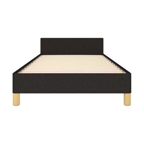 Cadre de lit avec tête de lit (matelas vendu séparément), noir, 80 × 200 cm, tissu, tête de lit confortable, tissu doux et respirant, idéal chambre à coucher, style moderne, montage simple (1/5)