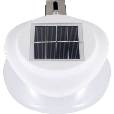Luces solares para canalones y vallas, apliques LED impermeables de pared con luz cálida, lámpara solar, luz de seguridad para jardín, blanca, luz cálida (1/5)