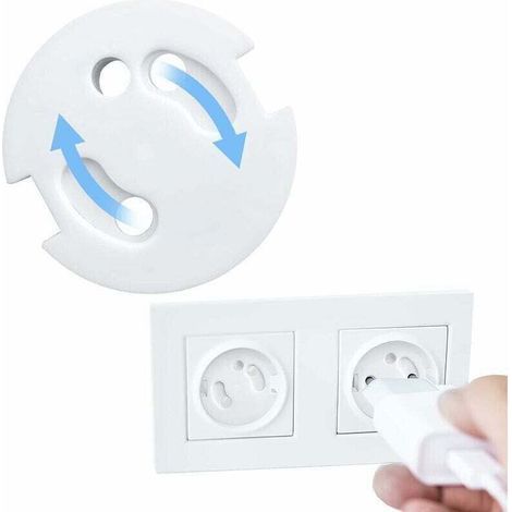 French Baby Socket Cover Protection Baby Sockets Electrical Socket Covers Child Safety Rotating Mechanism,10Pcs (1/4)