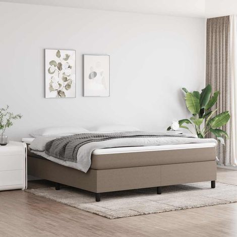 vidaXL Cadre de lit à lattes taupe 160x200 cm tissu (1/5)