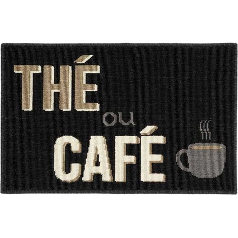 Tapis de Cuisine "Breakfast" 50x80cm Noir (1/4)