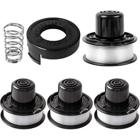 FENOPLASTICABobine Fil Coupe Bordure Compatible avec A6226-XJ A6226 RS-136-BKP,Convient pour Black+Decker GL250,GL310,GL360,Ø1,65mm-6,1m(4 Bobine+1 Couvercle+1 Ressort) (1/4)