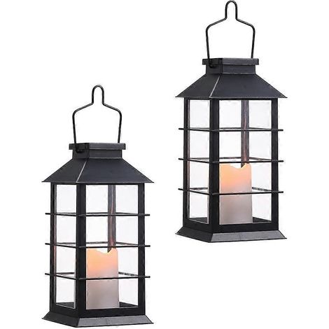 Set mit 2 flammenlosen LED-Solarlaternen, dekorativ für Garten, Tisch oder Party. (1/5)