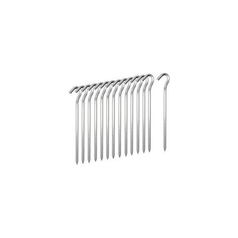 BRAVIX Piquet de tente 14 PCS, crochets de tente en métal de 18 cm, tente légère en alliage d'aluminium Piquets de sol durs piquets de jardin clous pour auvent de camping bâche de filet de voyage (1/5)
