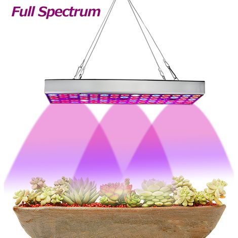 ROSNEK Lampe horticole LED 25W plein spectre 75 LED UV IR pour plantes d’intérieur, panneau suspendu, prise EU