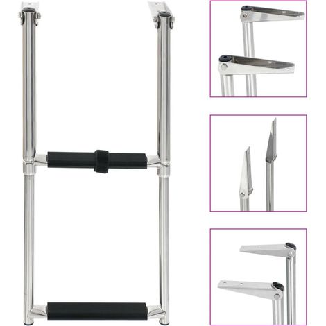 Topdeal échelle d'embarquement pliable 2 marches Acier inoxydable FF92373FR (1/5)