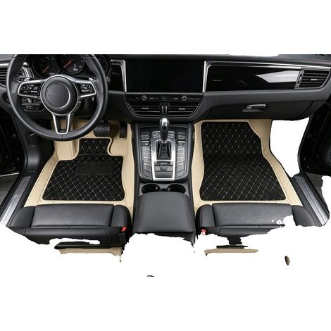 Tappetini per auto, design avvolgente completo, impermeabili, neri e beige, per guida a sinistra. (1/2)