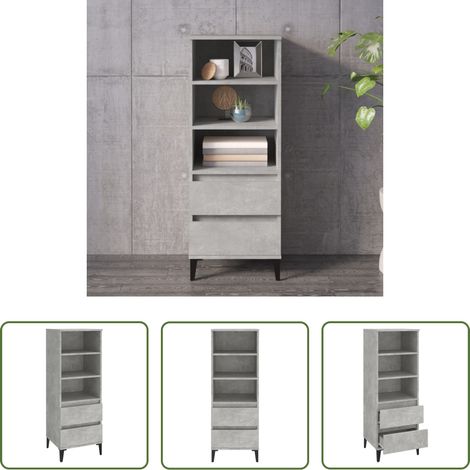 Holzwerkstoff - Highboard Betongrau 40x36x110 cm Holzwerkstoff (1/5)