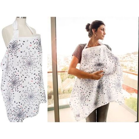 Qualité Supérieure 100 % Coton x Couvertures d'allaitement Nursing Cover (Flying Birds) (1/3)