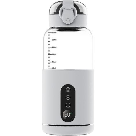 Chauffe-eau portable rechargeable pour lait en poudre, lait maternisé, contrôle précis de la température, 300 ml, idéal pour les voyages. (1/5)