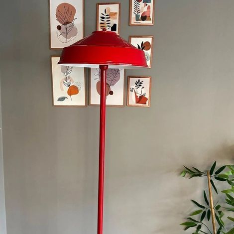 Lampadaire Rovik Métal Moderne E27 Largeur 30 cm Abat-jour Réglable Tablette Variateur (1/5)