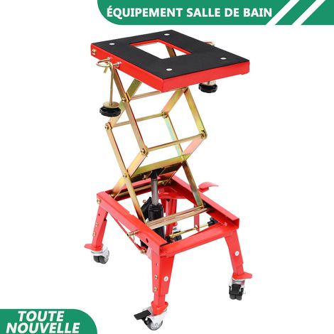 WAOBDLA Plateforme d'ascenseur de motocyclette hydraulique de charge de 160kg/350lbs Suport d'ascenseur de motocyclette avec roues universelles (1/5)
