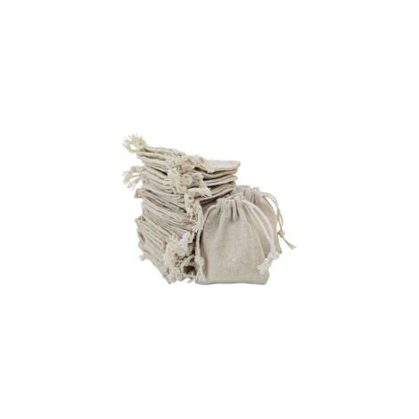 50 Pièces Petits Sacs en Sachet Coton, Pochon Tissu, Sac Toile de Jute Pochette Tissu Cordon Sac en Bijoux Sacs Cadeaux Sachet, 7 9cm (1/5)