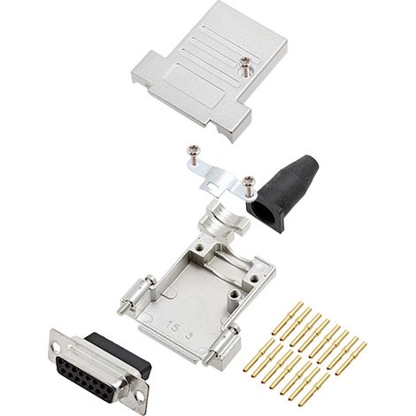encitech DTSL15-SJSRG-T-DBCS-K 6355-0089-12 D-SUB Buchsenleisten-Set 180 ° Polzahl: 15 Crimpen 1 St.