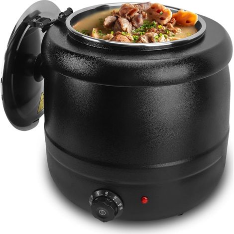 Marmite à soupe électrique, 10 L Soupière électrique Bouilloire à Soupe Chauffe-Soupe avec Récipient Intérieur Amovible en Acier Inoxydable pour Soupe Fromage Vin Chaud (1/5)