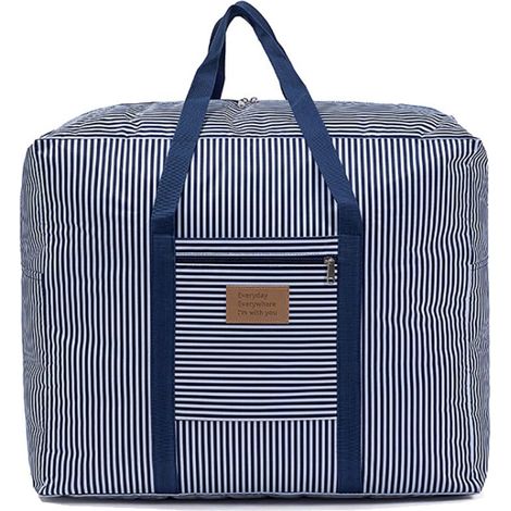 Grand sac de rangement imperméable en tissu Oxford 600D - Idéal pour couvertures, couettes, vêtements et déménagement - Taille M - Bleu (1/5)