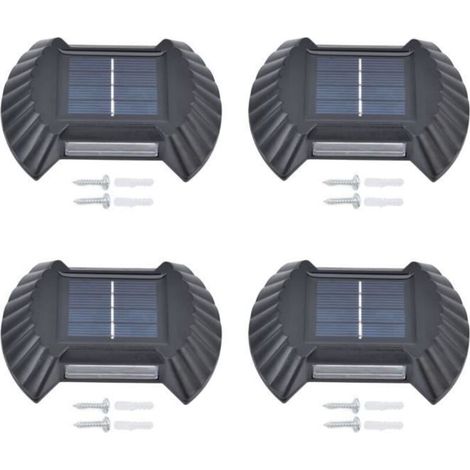Solar Wall Light Set of 4 - LED - White - Weather Resistant