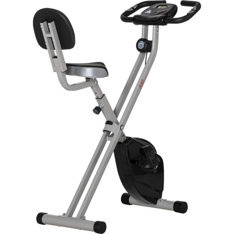 Bicicleta estática plegable 43x97x109 cm de acero negro-gris, 8 niveles - MEUBLIV (1/5)
