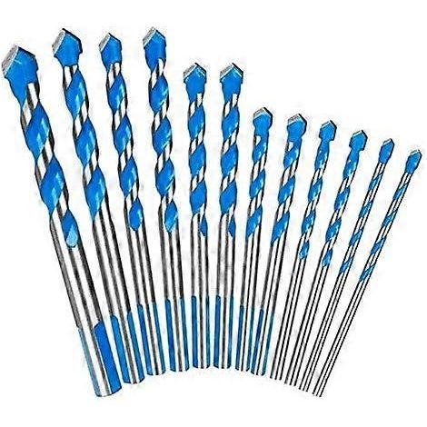 Set mit 12 Bohrern, geeignet für die Holz- und Keramikbearbeitung, Größen 3-12 mm, multifunktionales Bohrwerkzeug.