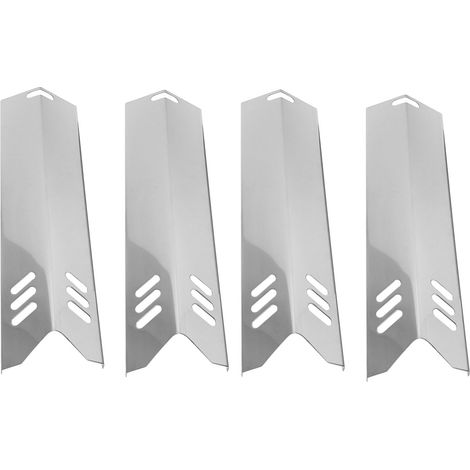 Lot de 4 écrans thermiques universels pour grilles de barbecue, remplaçant les plaques chauffantes en acier inoxydable. (1/5)
