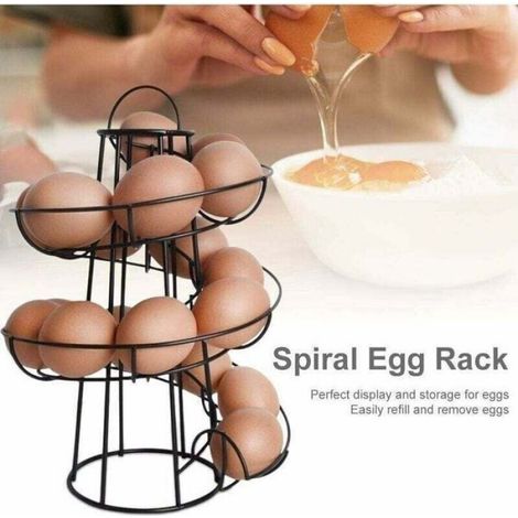 Support à Oeufs Spirale Oeufs Presentoir en Métal Panier Distributeur à œufs Porte-Oeuf (1/3)