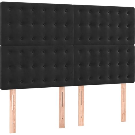Maison Exclusive - Testiera Nera 144x5x118/128 cm Velluto