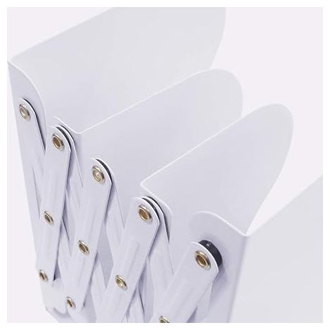 Serre-livres en métal Réglable Robuste Organisateur de bureau Accessoires de bureau pour la maison, le bureau, l'école, la bibliothèque, Blanc