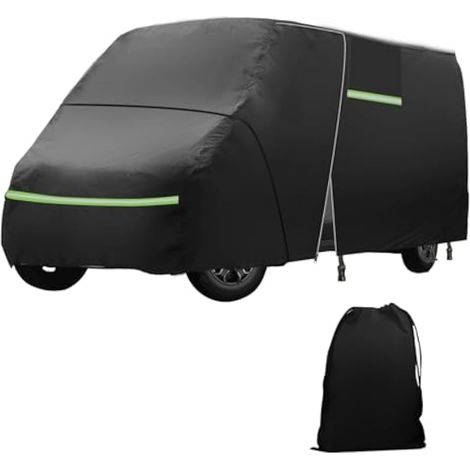 Bâche Voiture complète pour Fiat Ducato 2006-2024, Housse imperméable Exterieur Protection Contre la grêle avec Fermeture éclair de Porte latérale, Pluie Neige UV poussière (5,41x2,05x2,52M) (1/5)