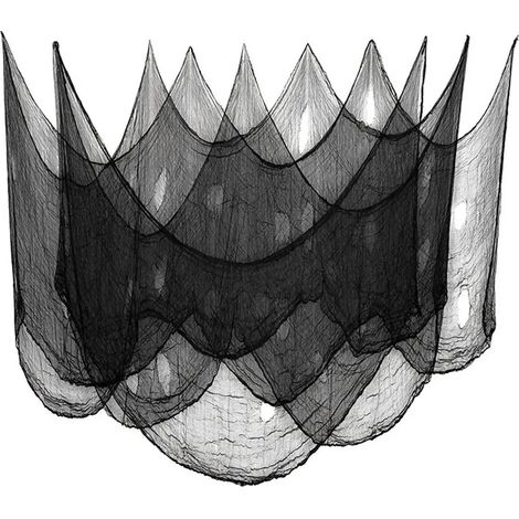 Gaze d'Halloween, tissu en gaze sanglant/noir/blanc effrayant pour maison hantée, extérieur, intérieur, jardin, décoration d'Halloween (1/5)