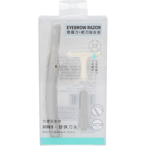 Rasoir de précision pour visage, épilateur sourcils portable et sûr, tondeuse homme femme avec capot protecteur, kit de rasage finition douce (1/5)