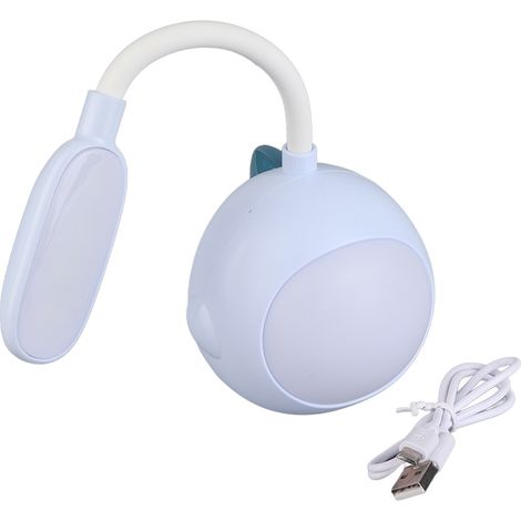 Flexible, wiederaufladbare LED-Schreibtischlampe mit Augenschutz und USB-Nachtlicht für Schlafzimmer oder Studentenwohnheim (Blau) (1/5)