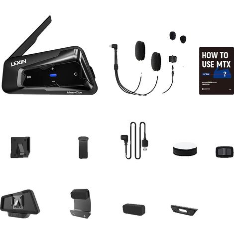 Casco da moto, Bluetooth 5.0, impermeabile, Lexin MTX 1 pezzo (1/2)