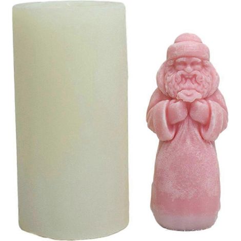 Moule en silicone pour bougie de Noël Père Noël, en plâtre, pour aromathérapie et décoration (1/4)
