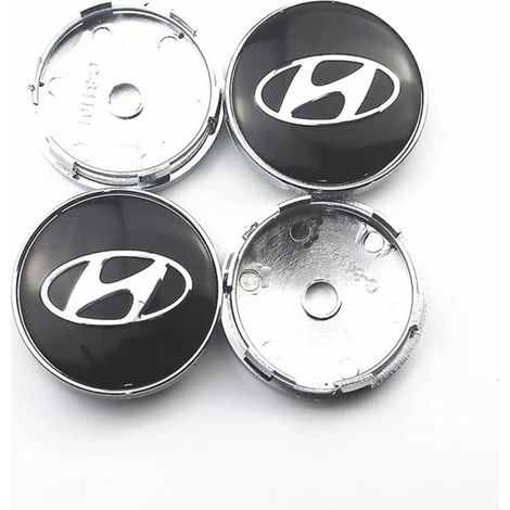 Stück 60-mm-Radkappen mit Emblem für Hyundai Solaris, ix35, Tucson, Creta, i20, i30, i40 - Radnabenkappen