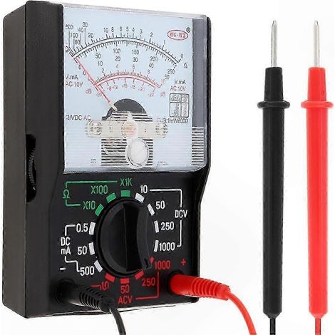 Multimètre numérique 1000V, testeur ampère ohm avec cordons de mesure et pile incluse (1/5)