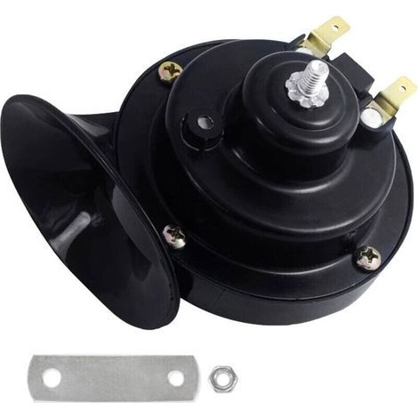 12V 115dB pneumatisches Schneckenhorn, wasserdicht, für Auto, LKW, Motorrad und Boot (schwarz) (1/4)