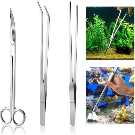 Aquarium Kit Outil Accessoires INOX Aquarium réservoir Eau Plante Pinces Ciseaux Outils Set Poisson Starter Kits (1/5)