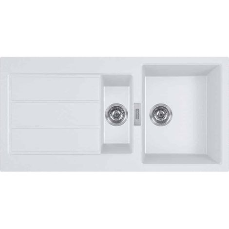 Évier de cuisine Sirius 2 Tectonite S2D 651 - Sous-meuble 60 cm - 1000 x 500 x 200 mm - Blanc artic - Franke