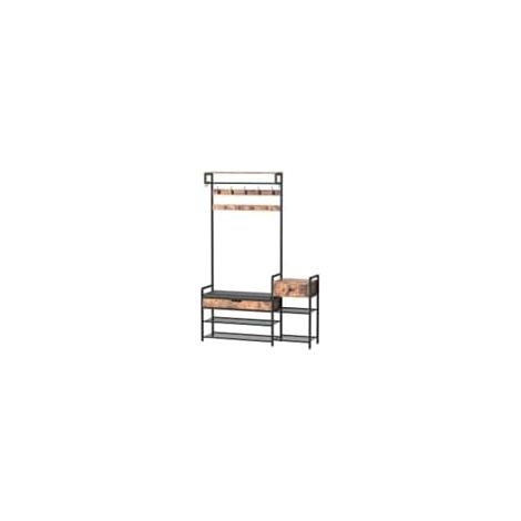 COSTWAY Appendiabiti da Terra 178 cm, Stand Appendiabiti da Ingresso con Scaffale per Scarpe 12 Ganci Cassetti e Panchina, Stendibiancheria per Ingresso Soggiorno Camera da Letto