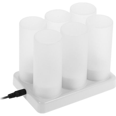 Set mit 6 wiederaufladbaren LED-Teelichtern mit Farbwechsel, flackerndem, flammenlosem Licht und Fernbedienung