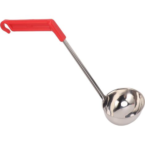 Louche à soupe multifonctionnelle en acier inoxydable anti-brûlure avec manche incurvé, 180 ml. (1/5)